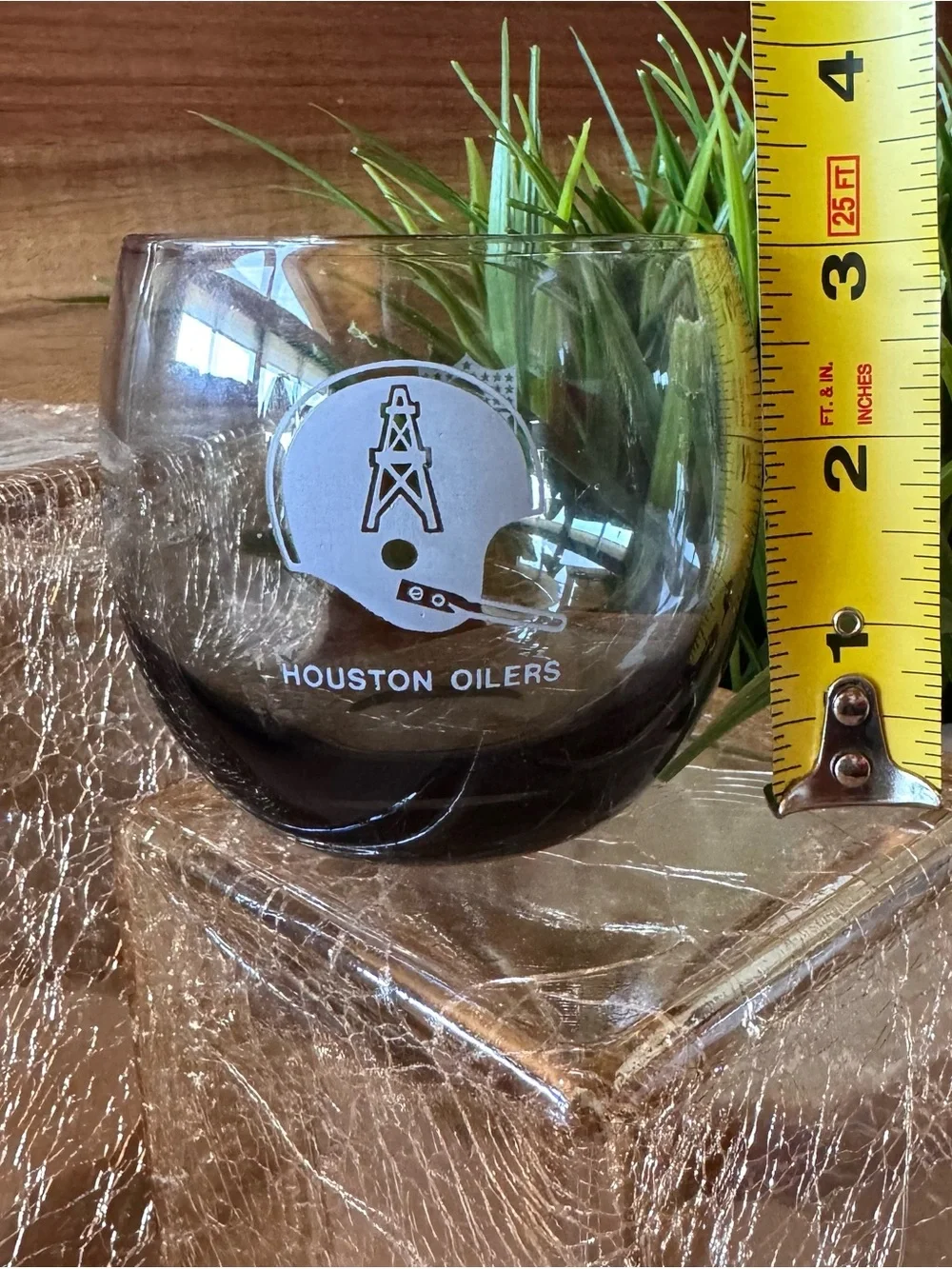 Houston Oilers Vintage 1970s Logo Stemless Roly Poly Rocks Glass - Clear/Smoked